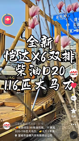 全新愷達(dá)X6柴油雙排，德威D20-116匹大馬力。